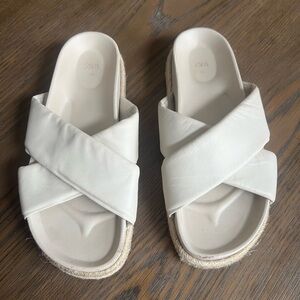 Zara White Cross-Strap Sandals
